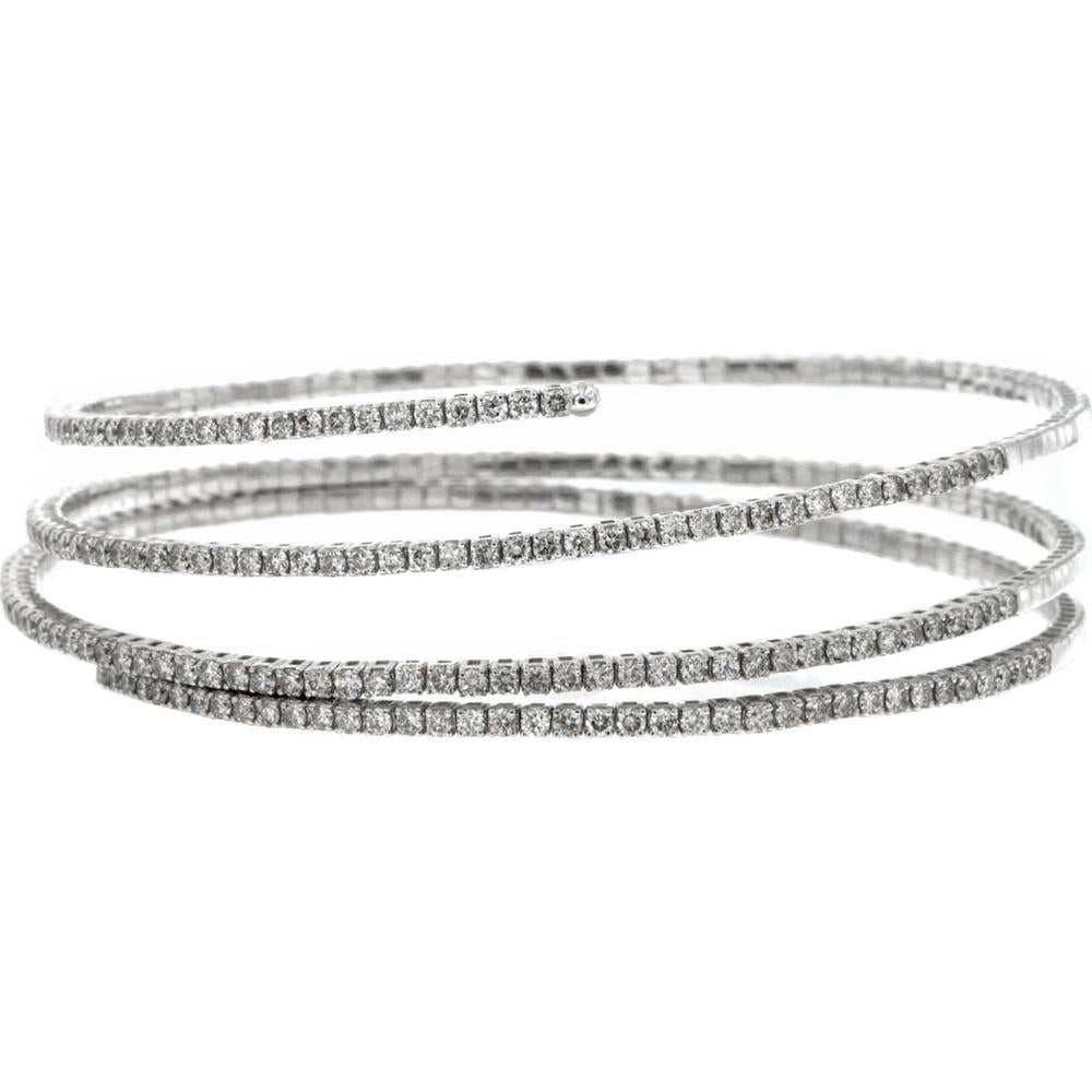 Royal 14K White Gold Diamond Bangle - 2.85 Carat Diamond Weight