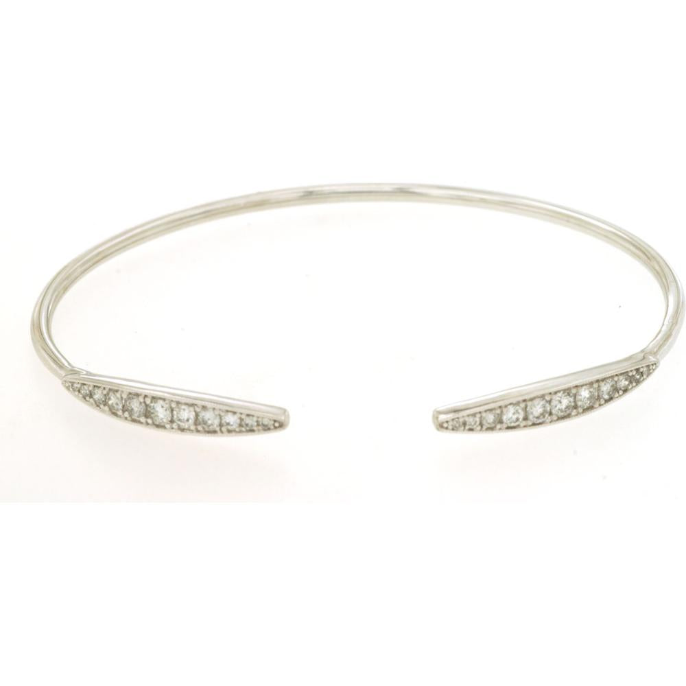 Royal 14K White Gold Diamond Bangle Bracelet with 0.50 Carats Round Diamonds