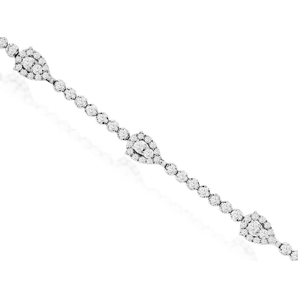 Royal 14K White Gold Diamond Bracelet - 2.50 Carat Total Diamond Weight