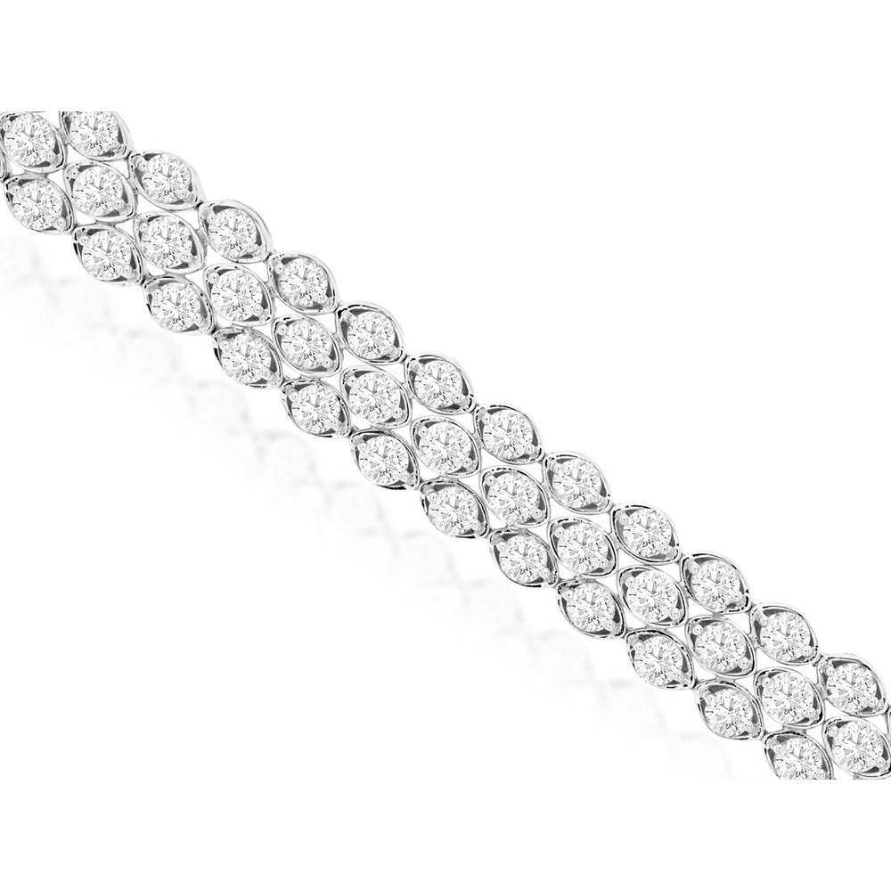 Royal 14K White Gold Diamond Bracelet - 5.80 Carat Total Diamond Weight