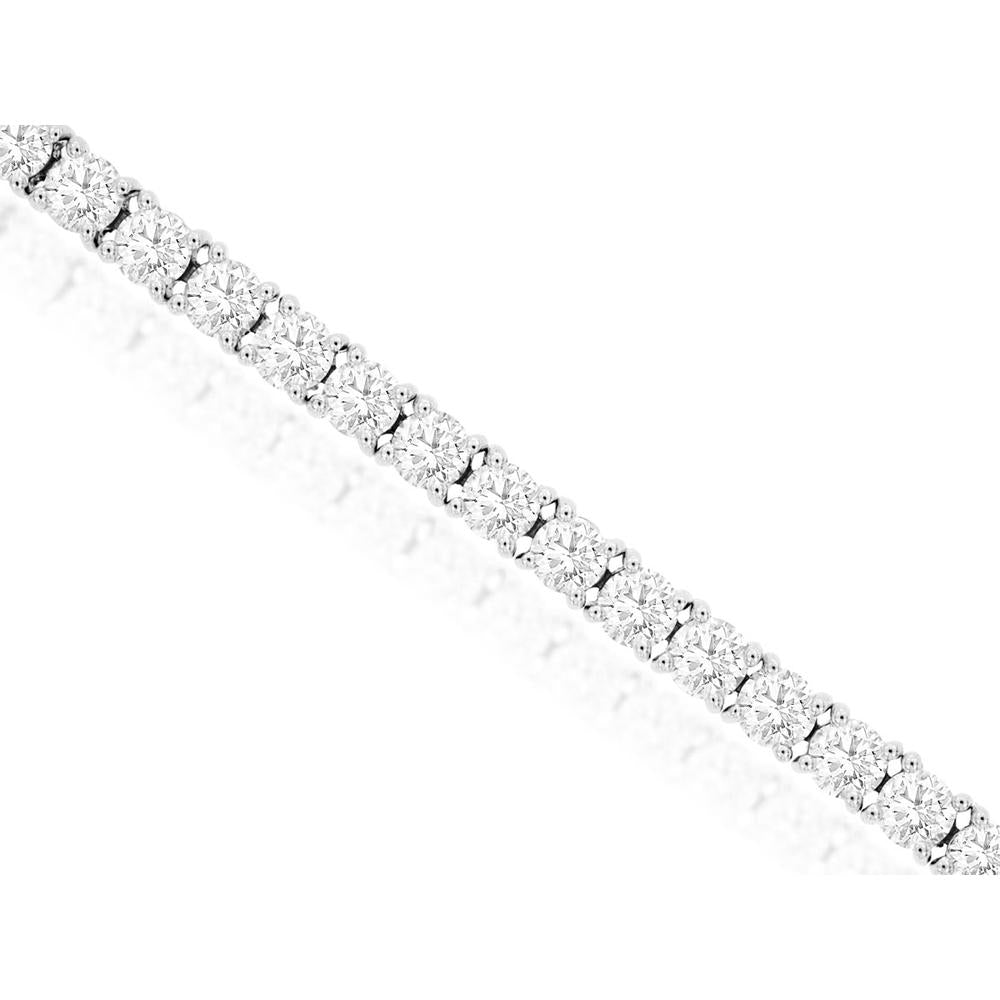 Royal 14K White Gold Diamond Bracelet - 6.00 Carat Total Diamond Weight