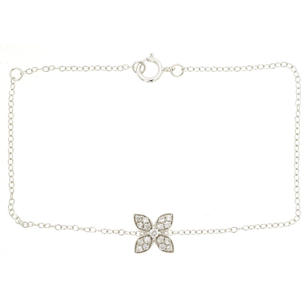 Royal 14K White Gold Diamond Bracelet - Elegant Sparkle