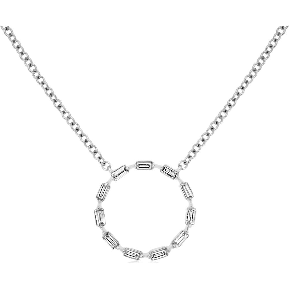 Royal 14K White Gold Diamond Circle Necklace - 0.25 Carat Total Diamond Weight