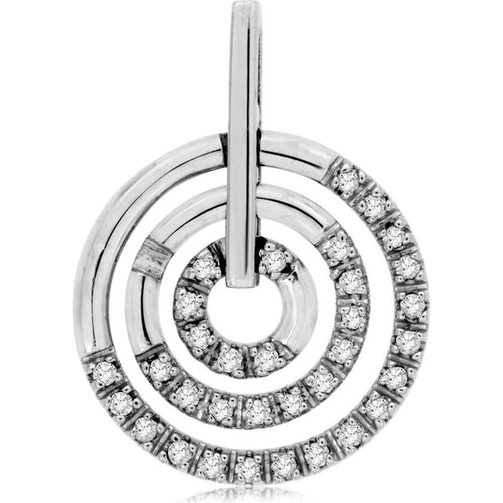 Royal 14K White Gold Diamond Circle Pendant - 0.28 Carat Total Diamond Weight