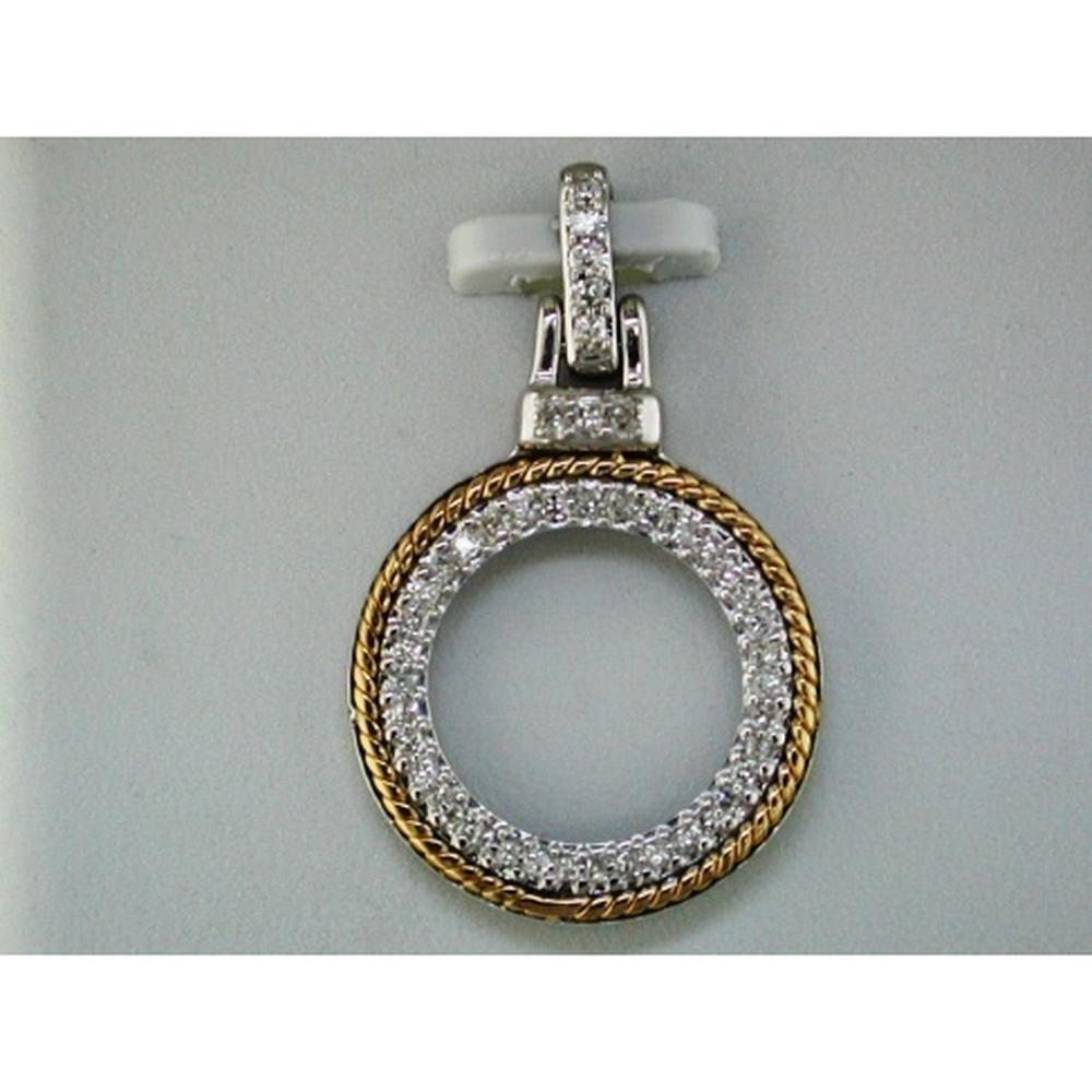Royal 14K White Gold Diamond Circle Pendant - Timeless Elegance