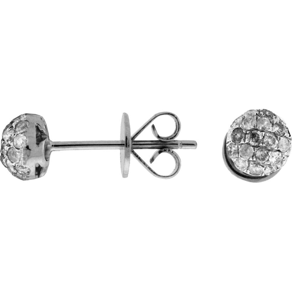 Royal 14K White Gold Diamond Cluster Stud Earrings - 0.38 Carat Total Diamond Weight