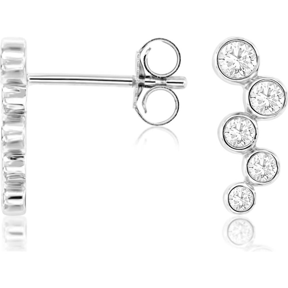 Royal 14K White Gold Diamond Drop Earrings - 0.33 Carat Total Diamond Weight