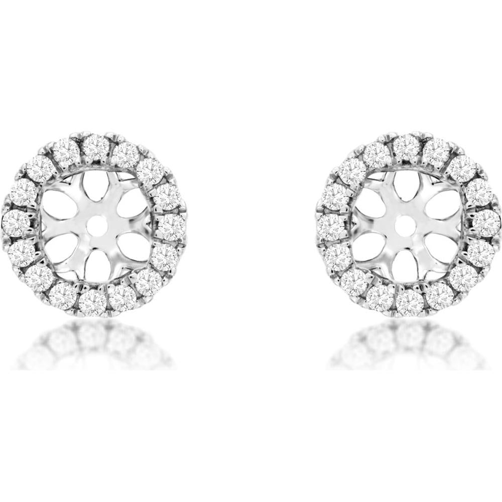 Royal 14K White Gold Diamond Earring Jackets - 0.29 Carats Total Diamond Weight