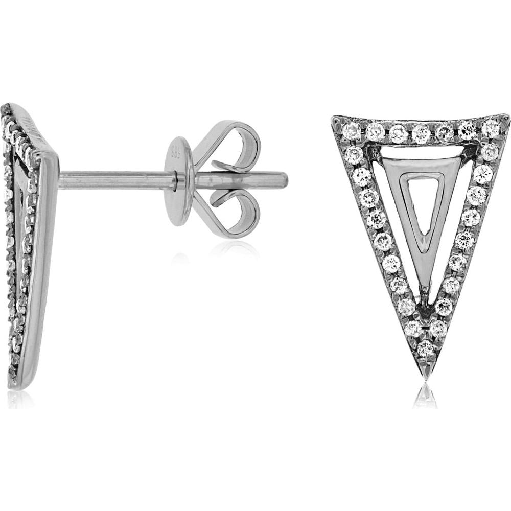 Royal 14K White Gold Diamond Earrings - 0.15 Carat Total Diamond Weight