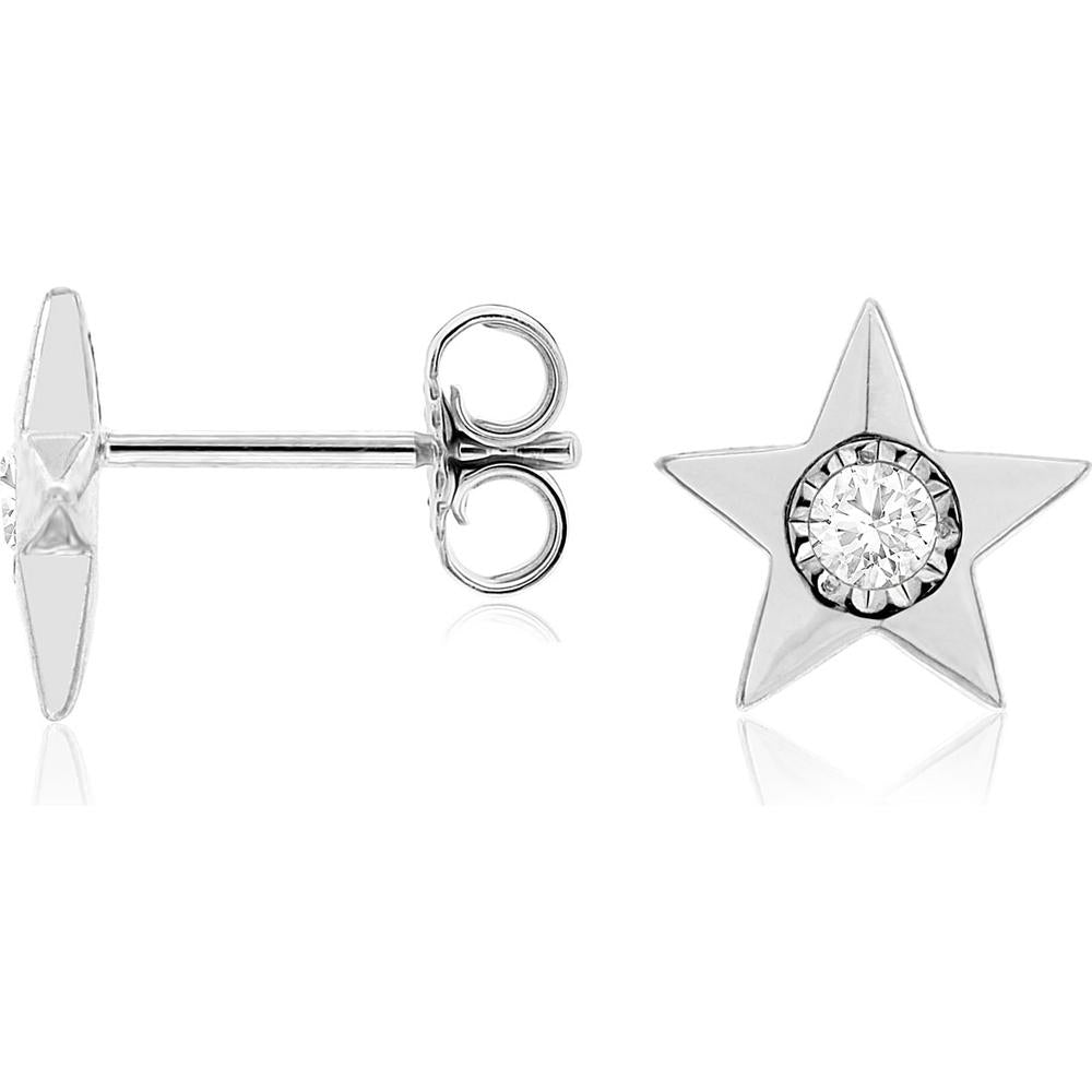 Royal 14K White Gold Diamond Earrings - 0.15 Carat Total Weight