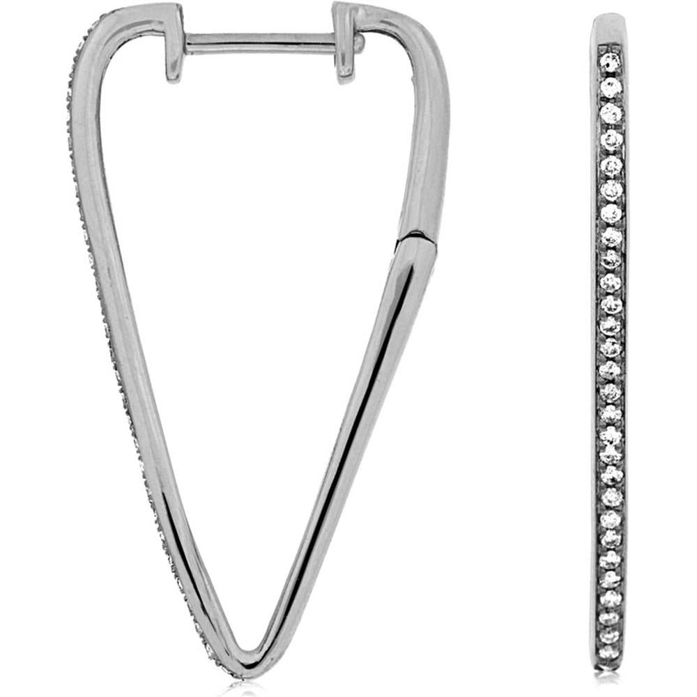 Royal 14K White Gold Diamond Earrings - 0.17 Carat Total Weight