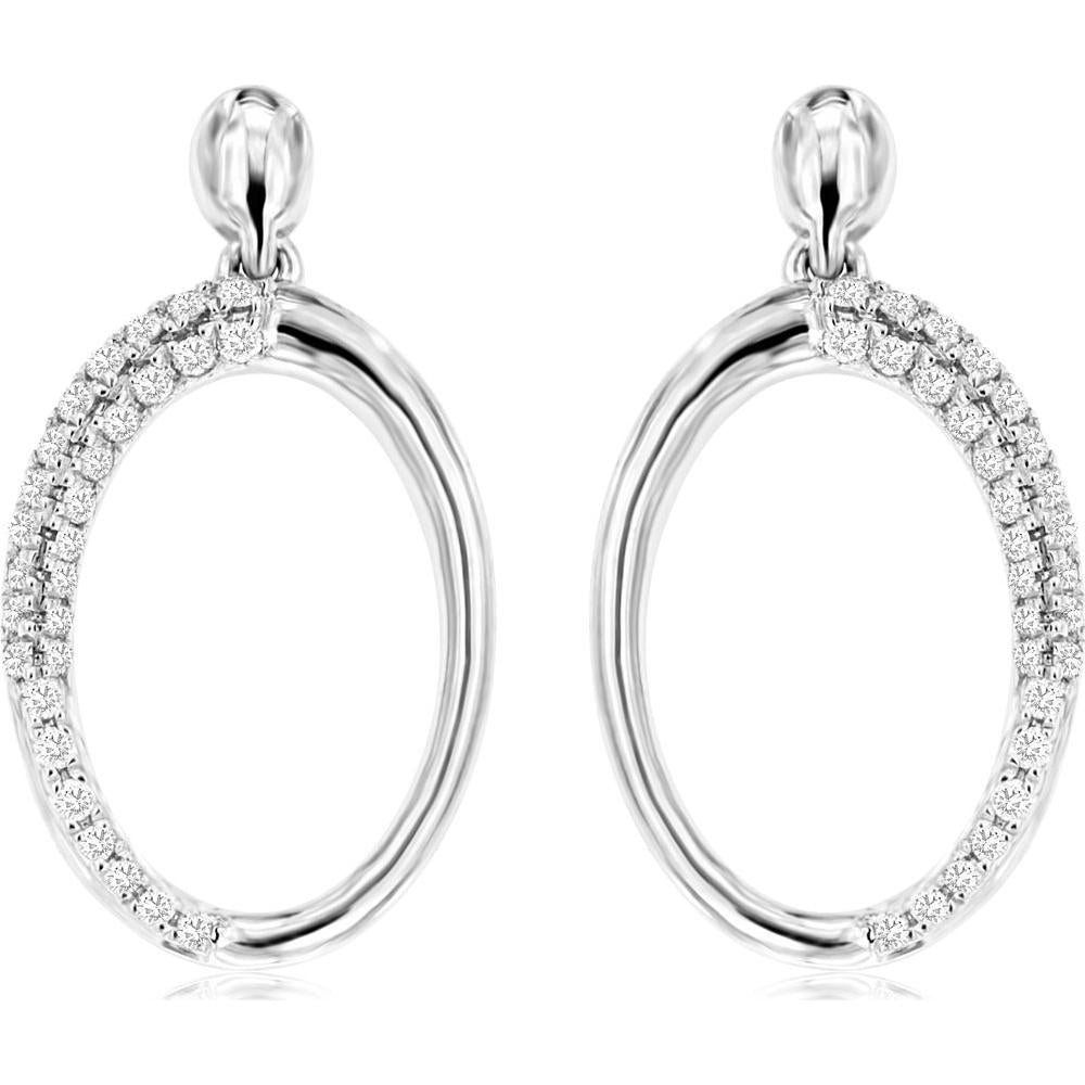 Royal 14K White Gold Diamond Earrings - 0.23 Carat Total Diamond Weight
