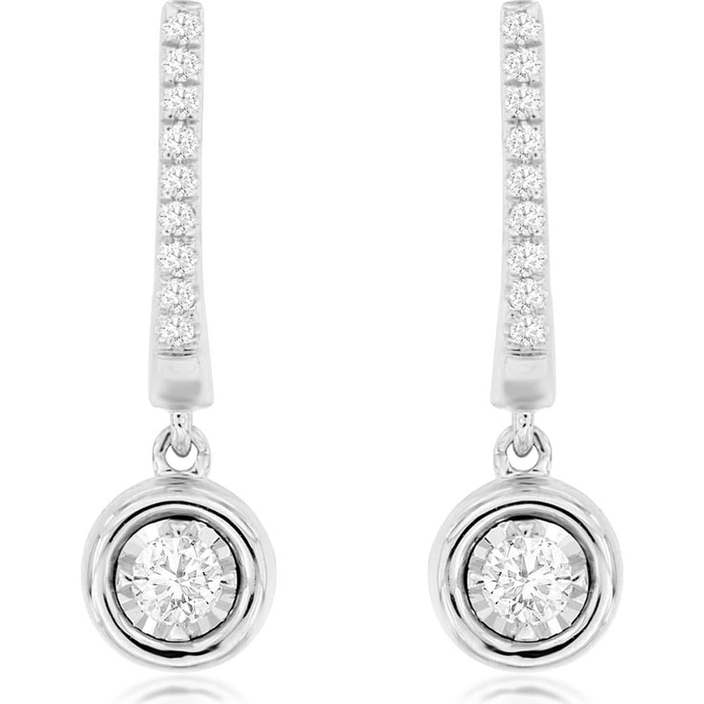 Royal 14K White Gold Diamond Earrings - 0.25 Carat Total Diamond Weight