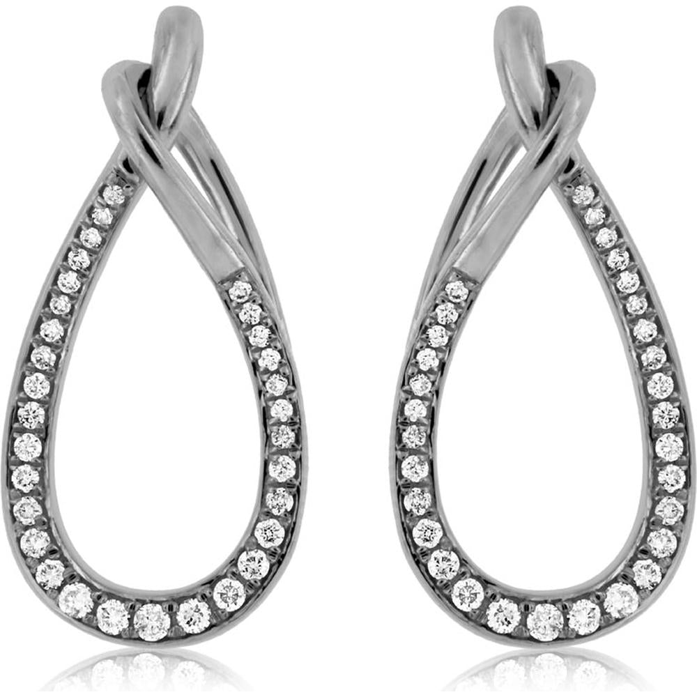 Royal 14K White Gold Diamond Earrings - 0.32 Carat Total Diamond Weight