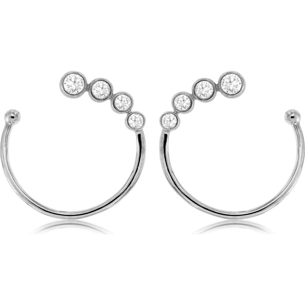 Royal 14K White Gold Diamond Earrings - 0.33 Carat Total Diamond Weight