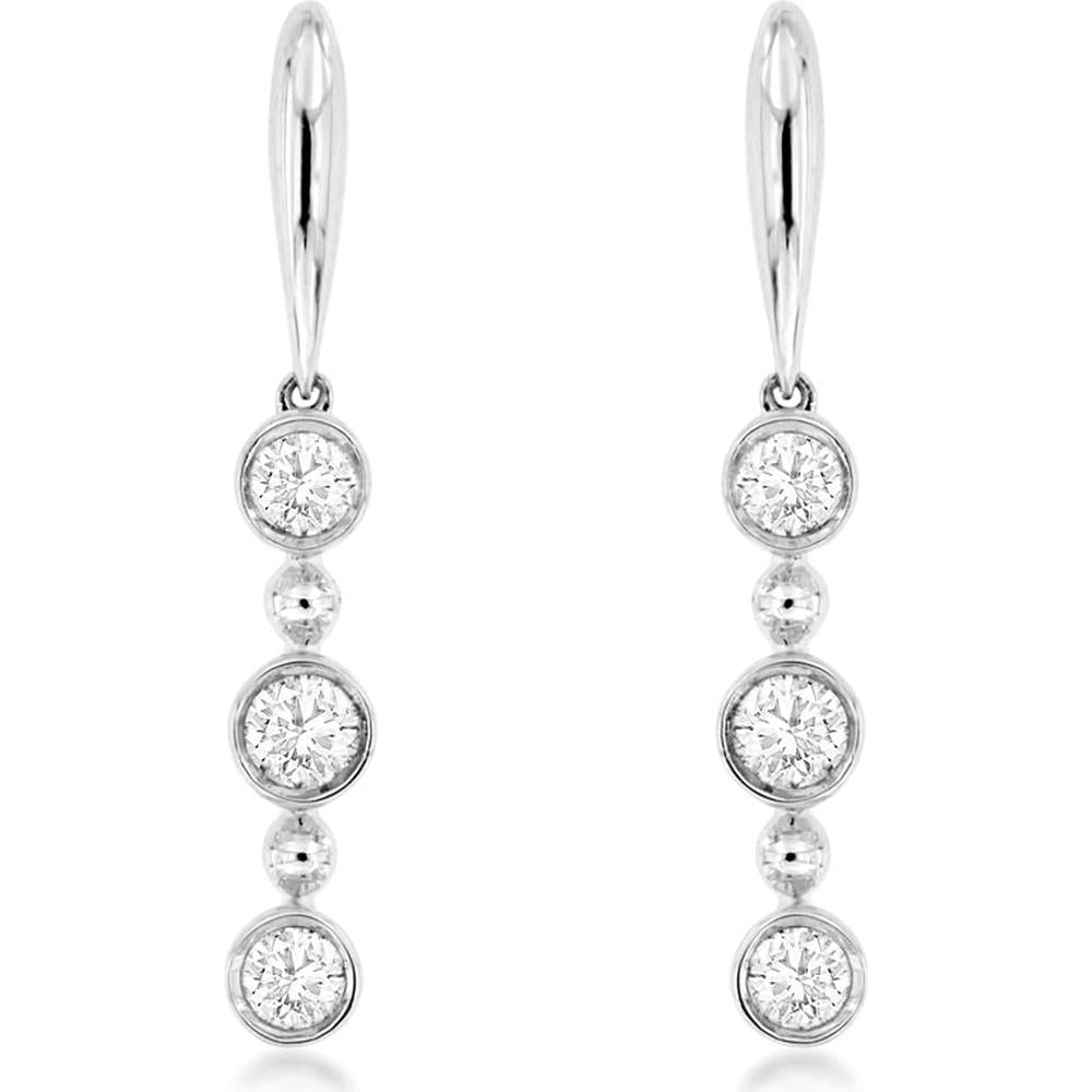 Royal 14K White Gold Diamond Earrings - 0.33 Carat Total Diamond Weight