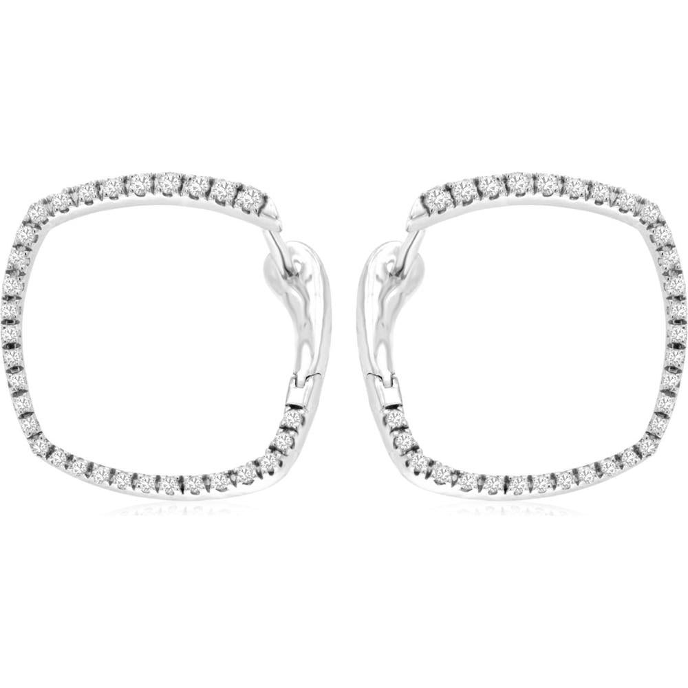 Royal 14K White Gold Diamond Earrings - 0.4 Carat Total Diamond Weight