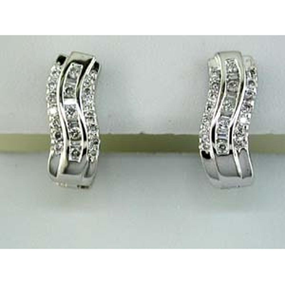 Royal 14K White Gold Diamond Earrings - 0.40 Carat Total Diamond Weight