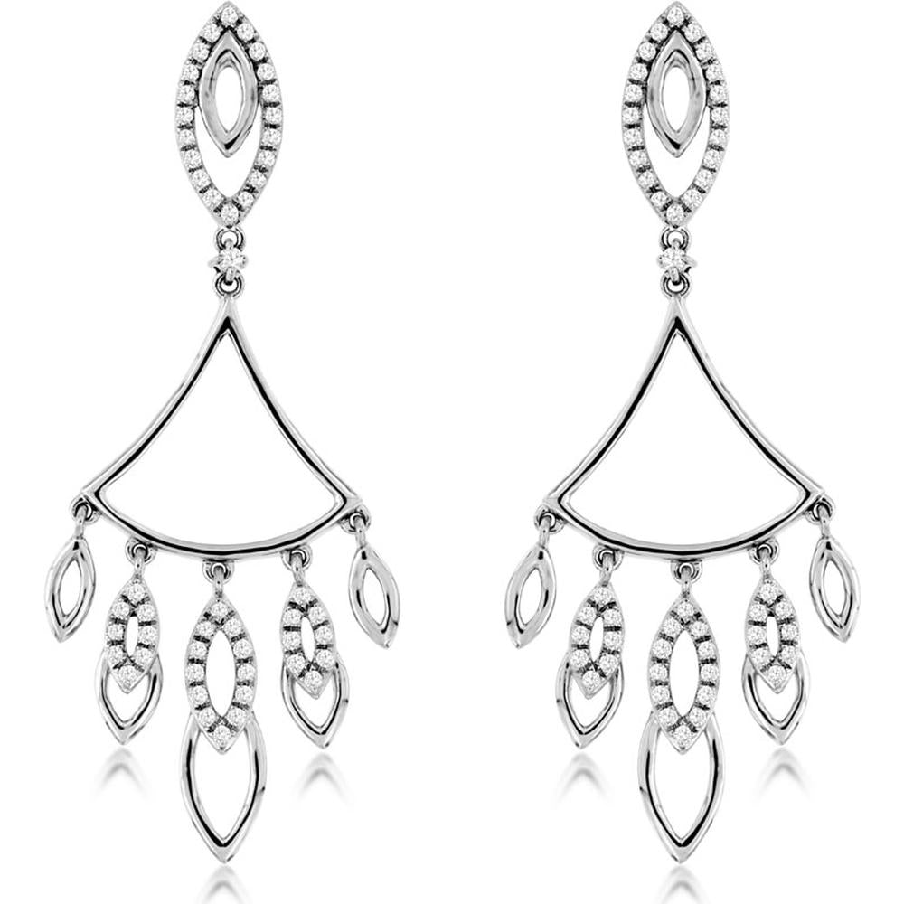 Royal 14K White Gold Diamond Earrings - 0.40 Carat Total Weight