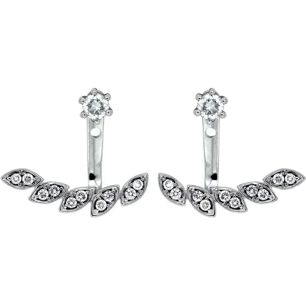 Royal 14K White Gold Diamond Earrings - 0.42 Carat Total Diamond Weight