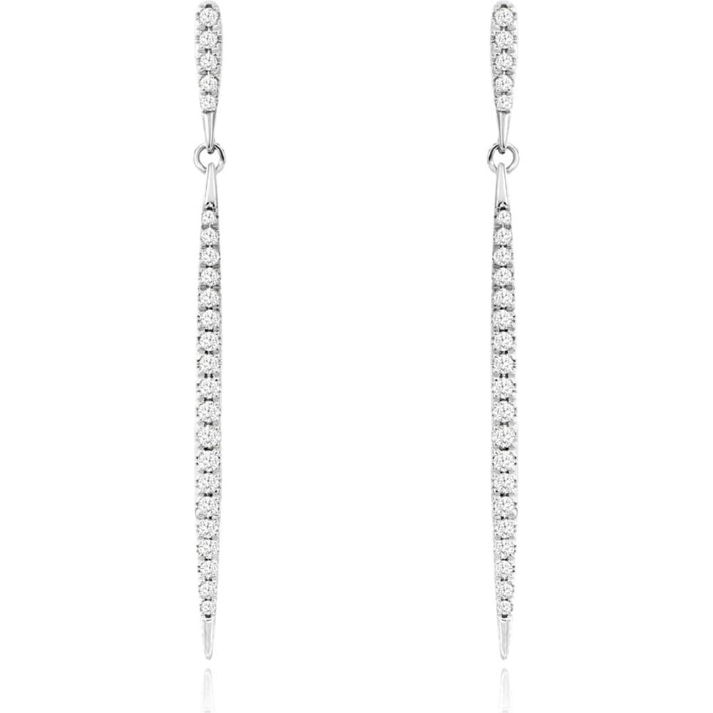 Royal 14K White Gold Diamond Earrings - 0.42 Carat Total Diamond Weight