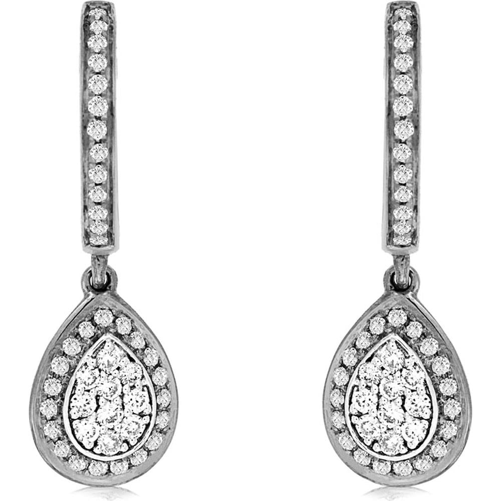 Royal 14K White Gold Diamond Earrings - 0.44 Carat Total Diamond Weight