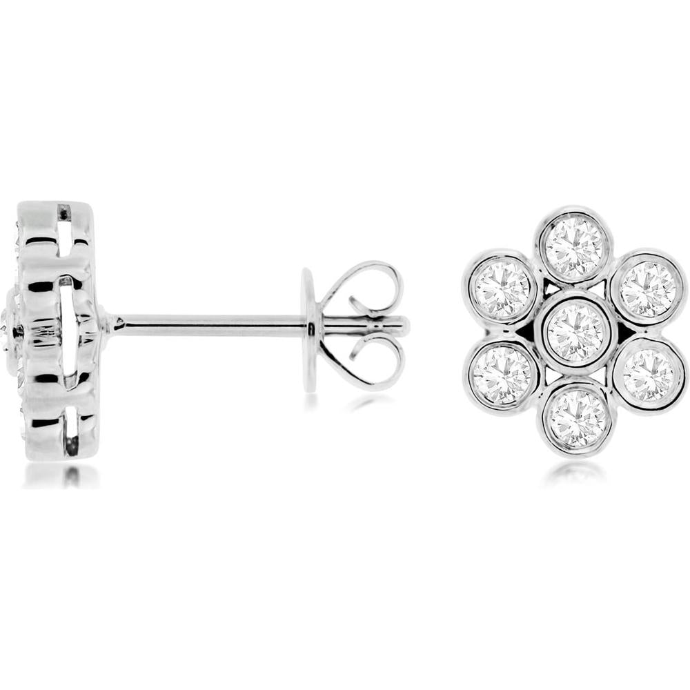 Royal 14K White Gold Diamond Earrings - 0.47 Carat Total Diamond Weight
