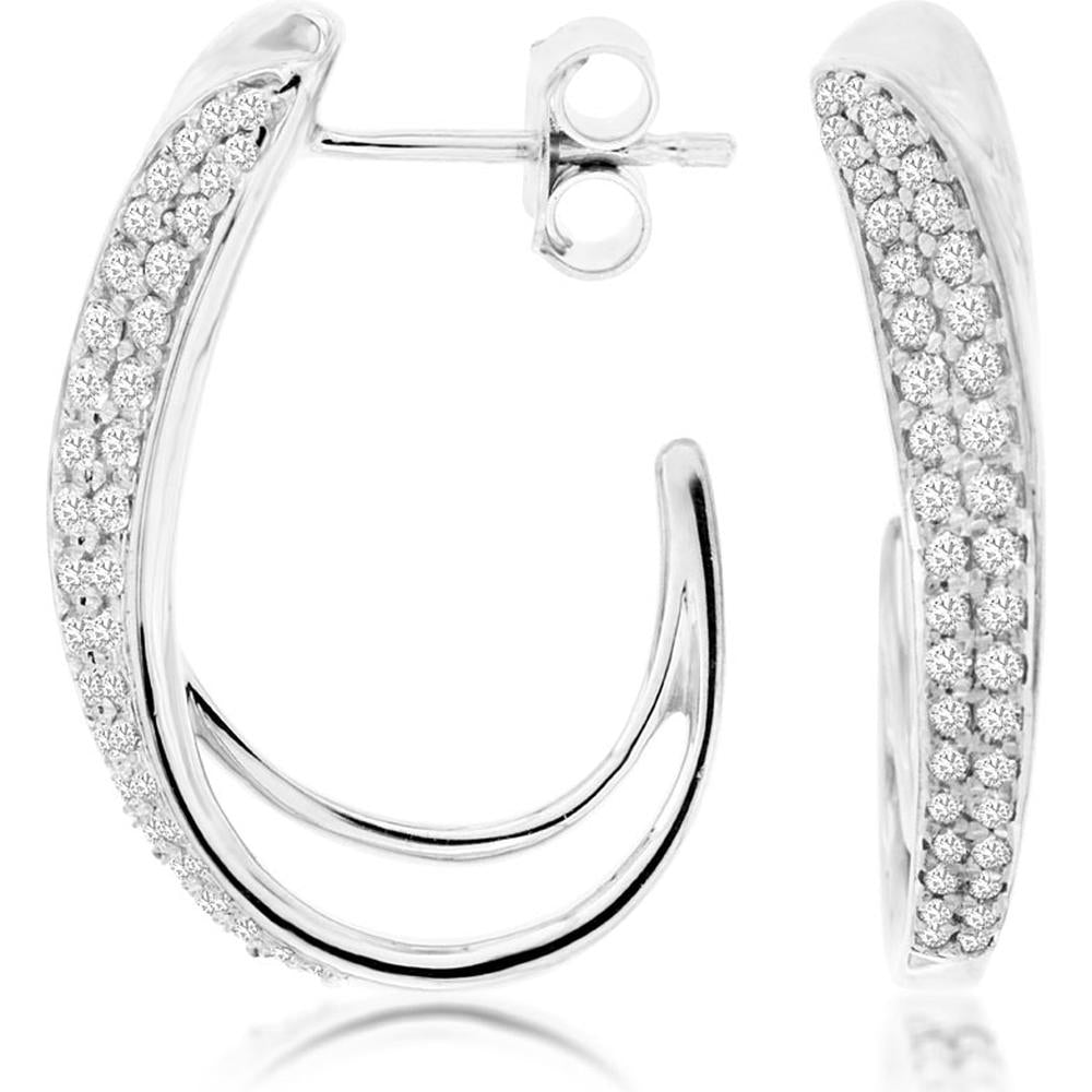 Royal 14K White Gold Diamond Earrings - 0.47 Carat Total Diamond Weight
