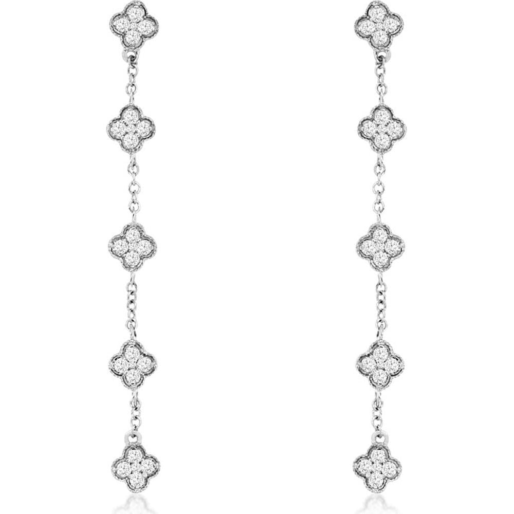 Royal 14K White Gold Diamond Earrings - 0.50 Carat Total Diamond Weight