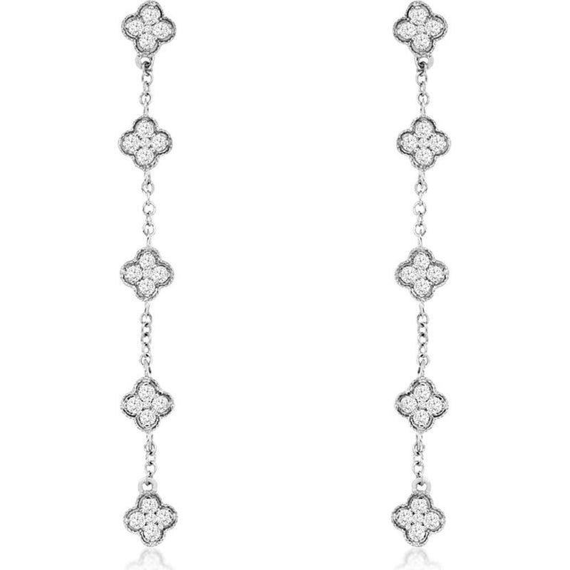 Royal 14K White Gold Diamond Earrings - 0.50 Carat Total Diamond Weight