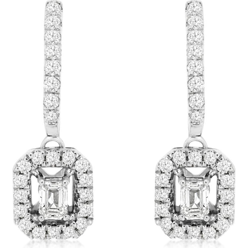 Royal 14K White Gold Diamond Earrings - 0.50 Carat Total Diamond Weight