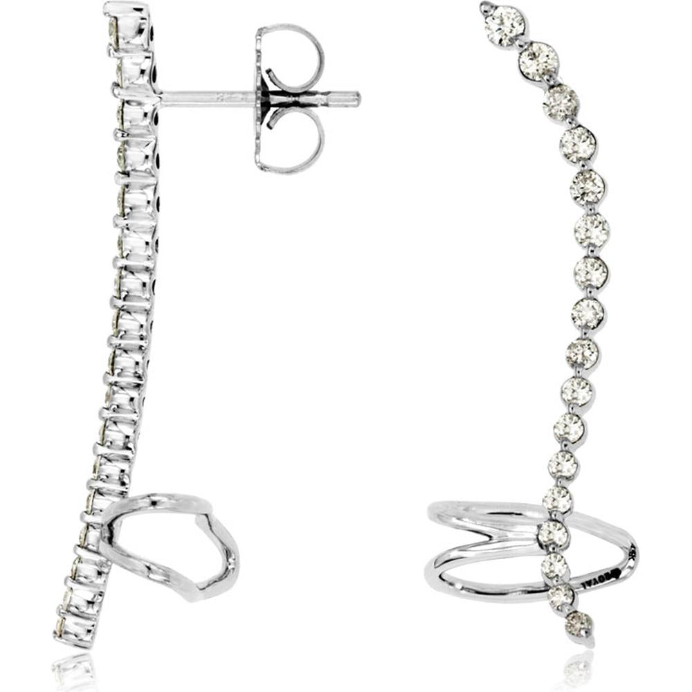 Royal 14K White Gold Diamond Earrings - 0.52 Carat Total Diamond Weight