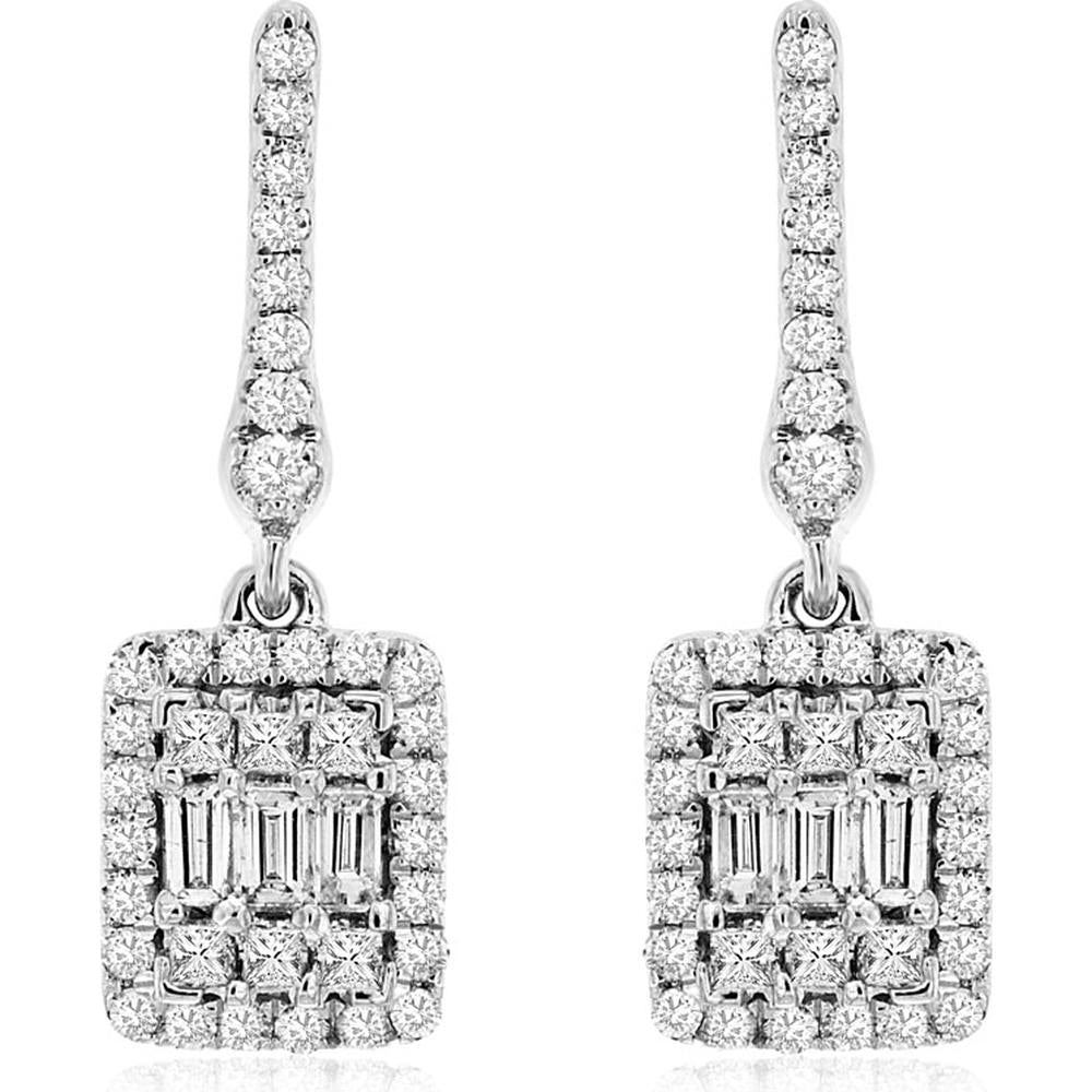 Royal 14K White Gold Diamond Earrings - 0.52 Carat Total Diamond Weight
