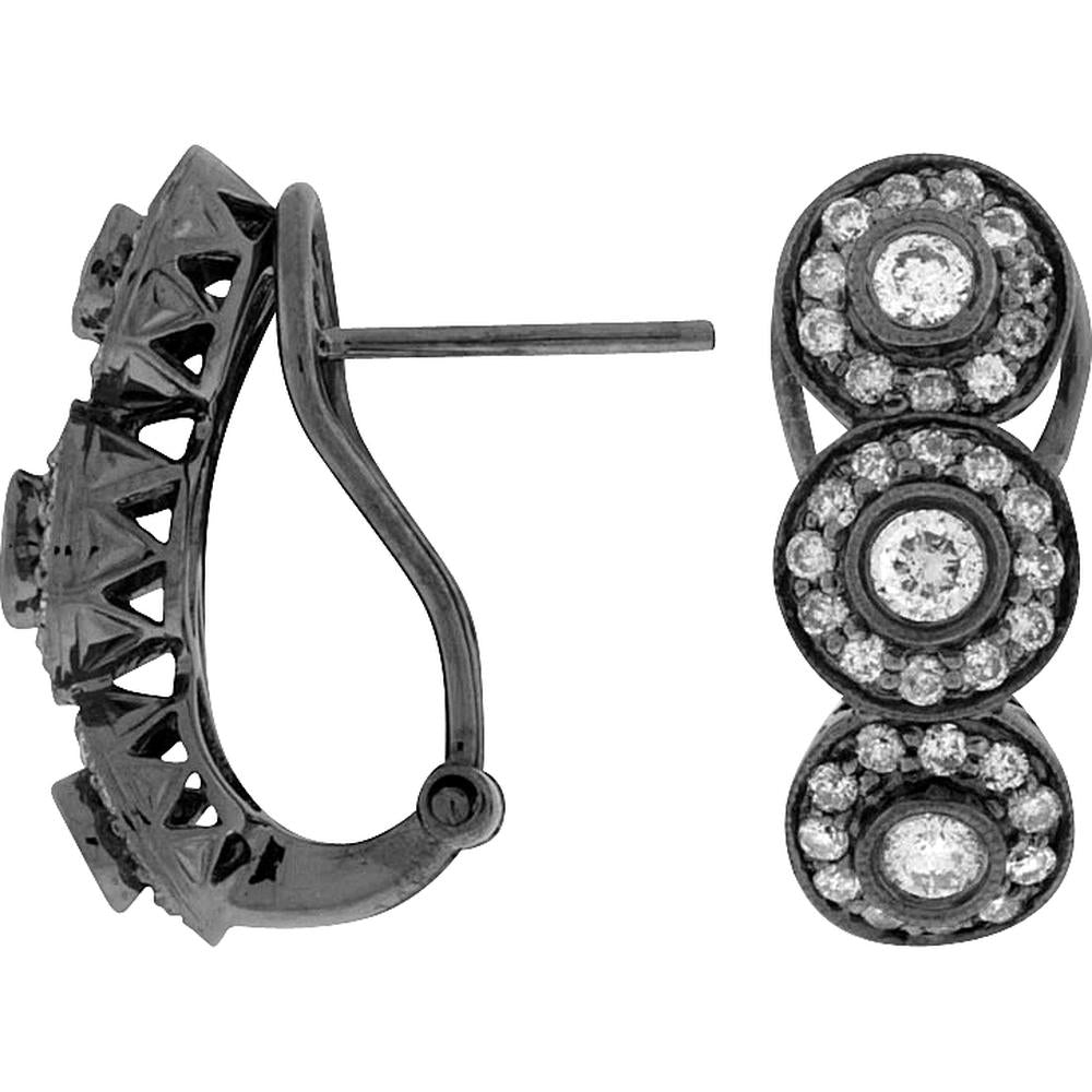 Royal 14K White Gold Diamond Earrings - 0.55 Carat Total Diamond Weight