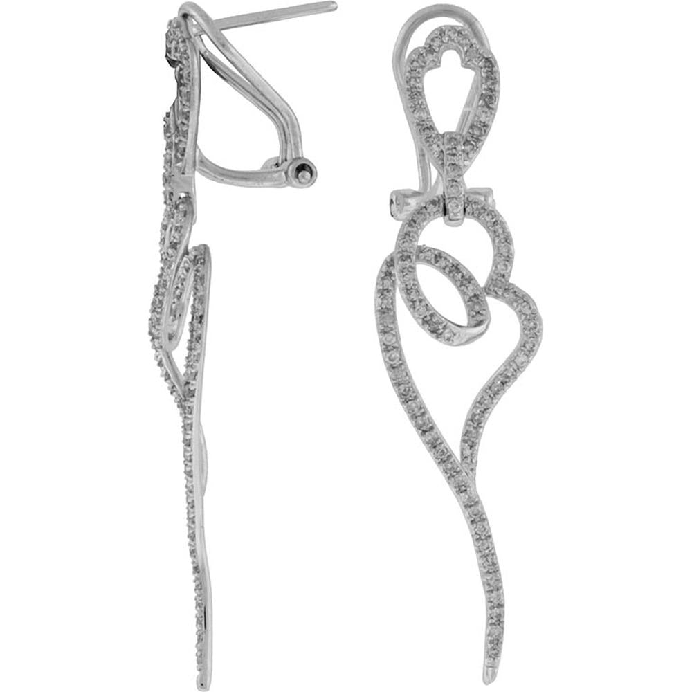 Royal 14K White Gold Diamond Earrings - 0.58 Carat Total Diamond Weight