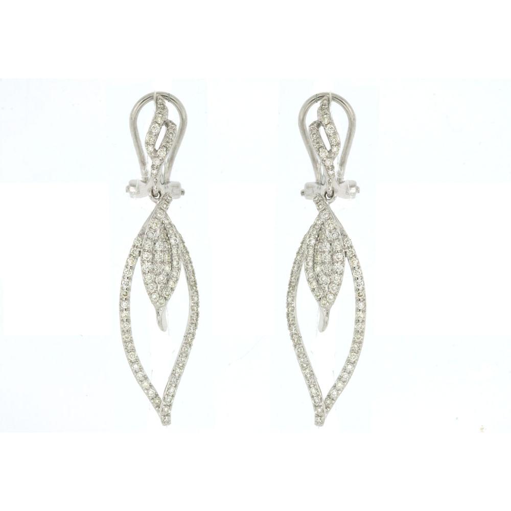 Royal 14K White Gold Diamond Earrings - 0.60 Carat Total Diamond Weight