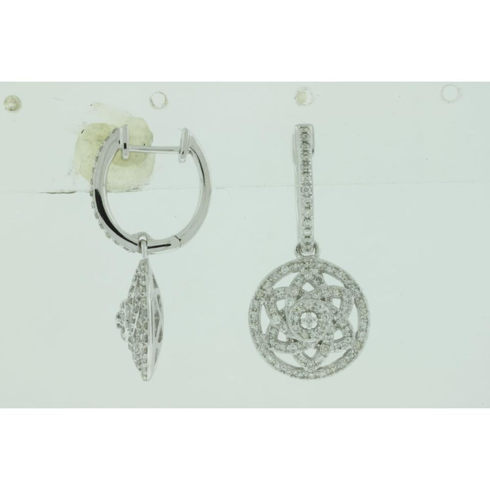 Royal 14K White Gold Diamond Earrings - 0.68 Carat Total Diamond Weight