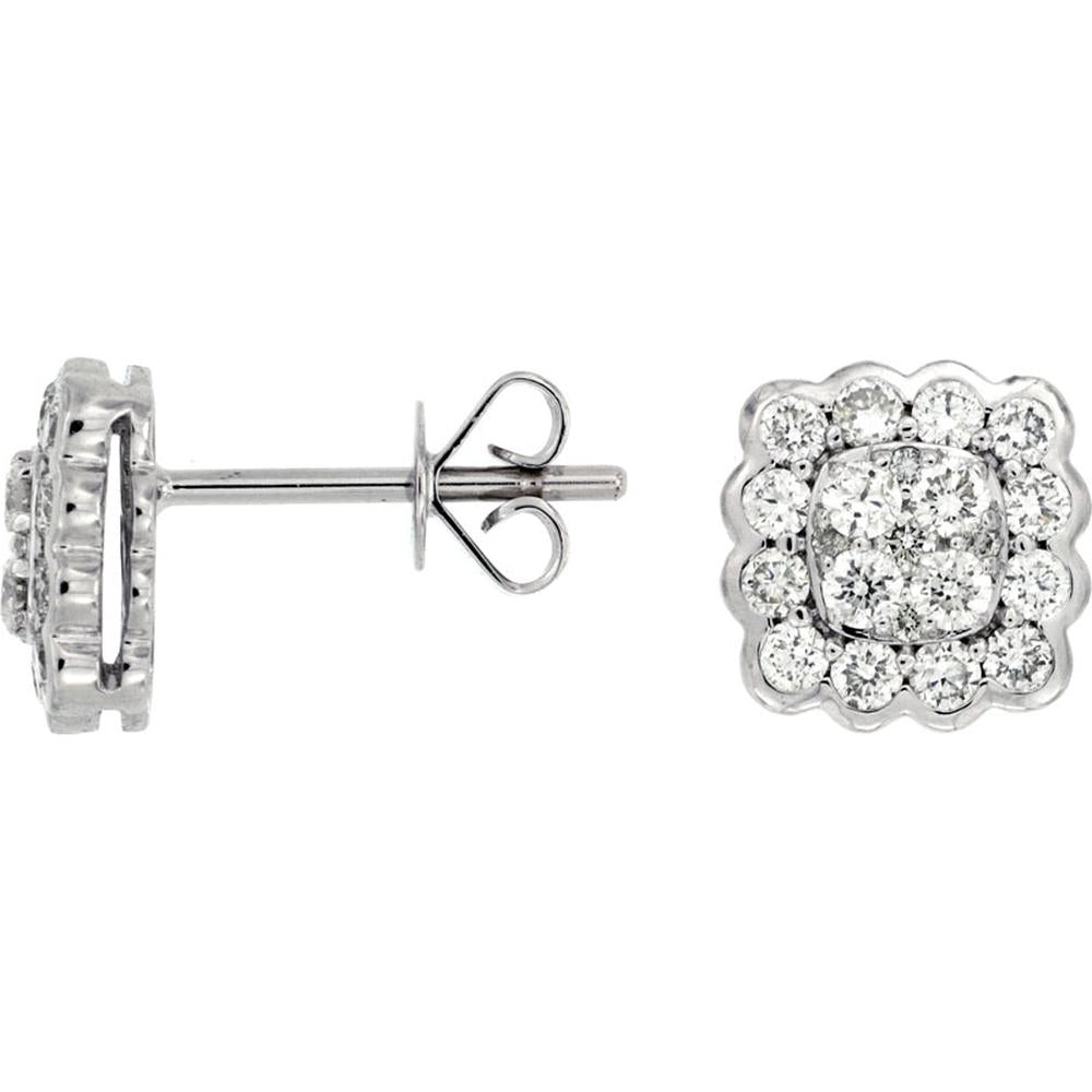 Royal 14K White Gold Diamond Earrings - 0.70 Carat Total Weight