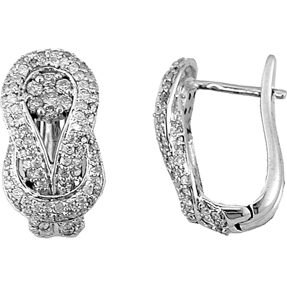 Royal 14K White Gold Diamond Earrings - 0.78 Carat Total Diamond Weight