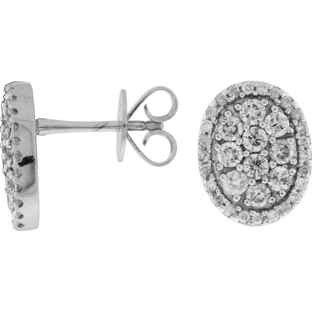Royal 14K White Gold Diamond Earrings - 0.80 Carat Total Diamond Weight