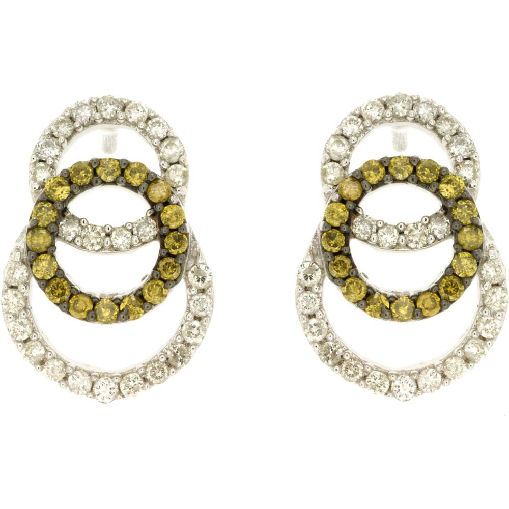 Royal 14K White Gold Diamond Earrings - 0.85 Carat Total Diamond Weight