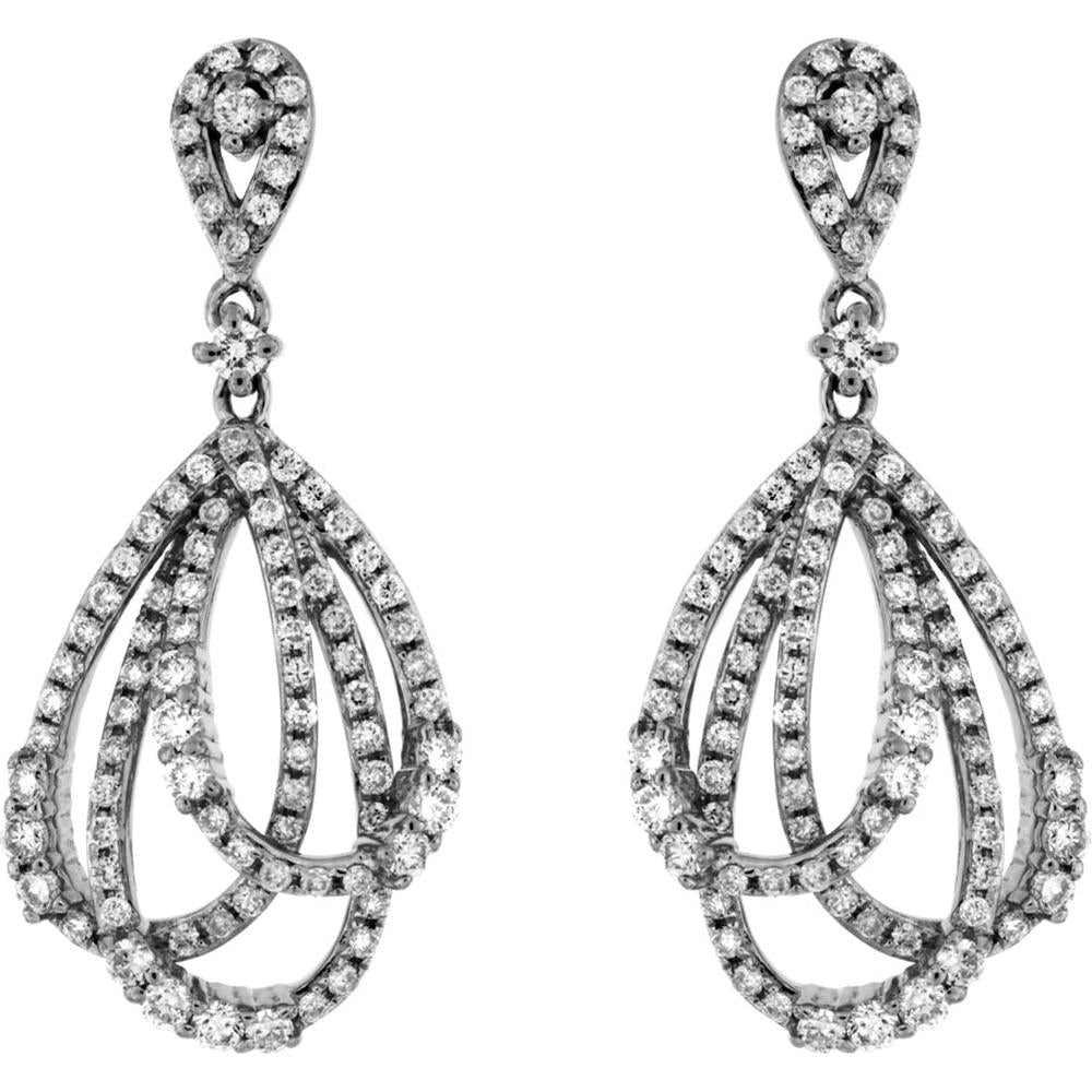 Royal 14K White Gold Diamond Earrings - 1.00 Carat Total Diamond Weight