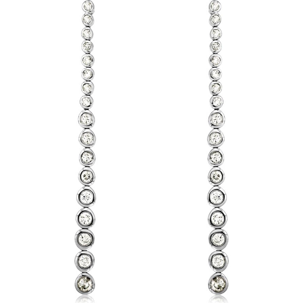 Royal 14K White Gold Diamond Earrings - 1.00 Carat Total Diamond Weight