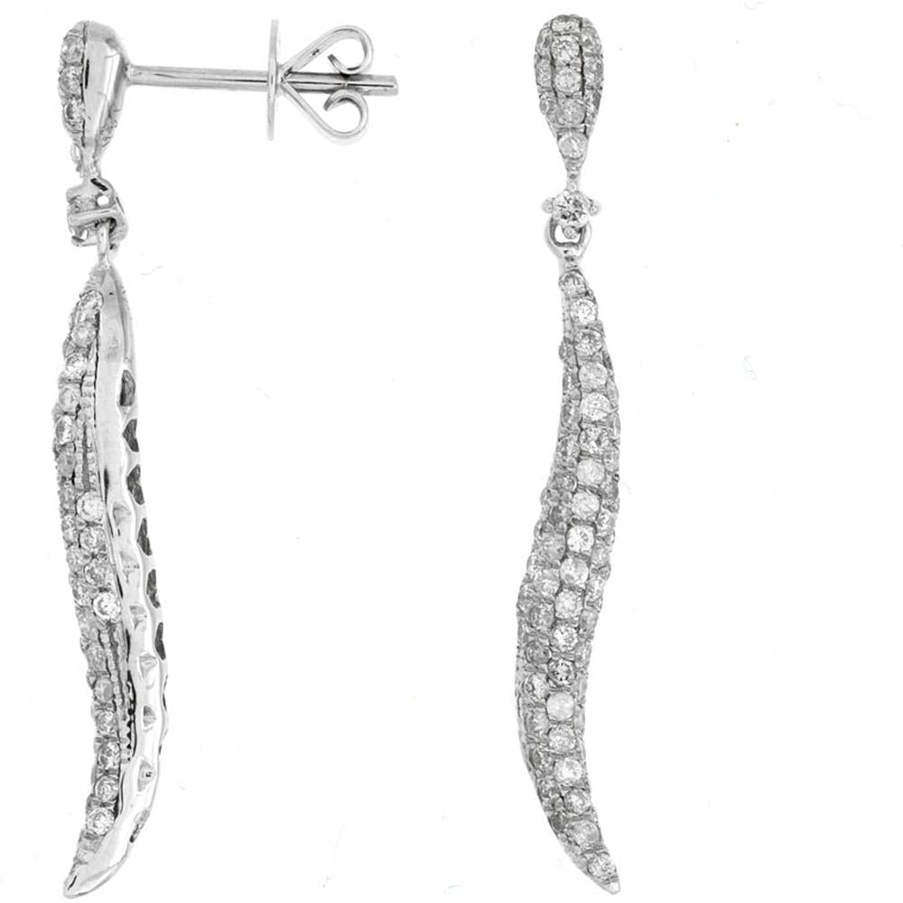 Royal 14K White Gold Diamond Earrings - 1.00 Carat Total Weight