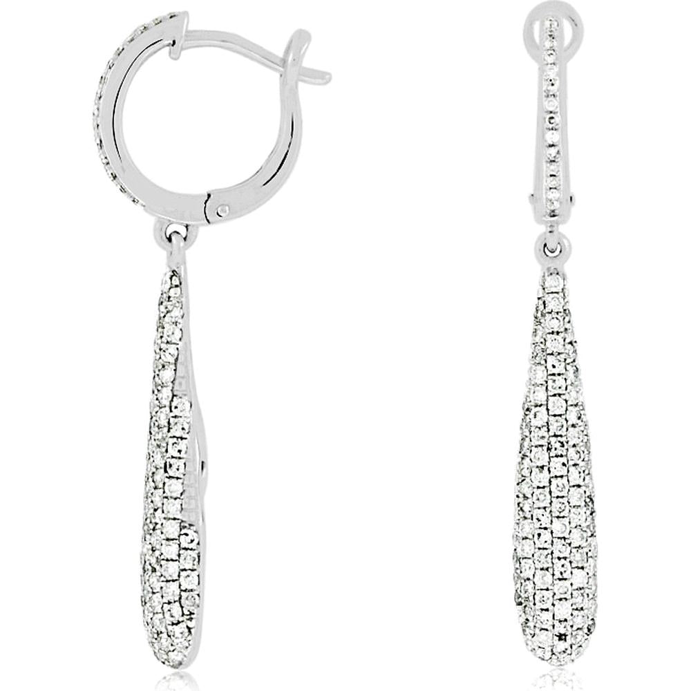 Royal 14K White Gold Diamond Earrings - 1.20 Carat Total Diamond Weight