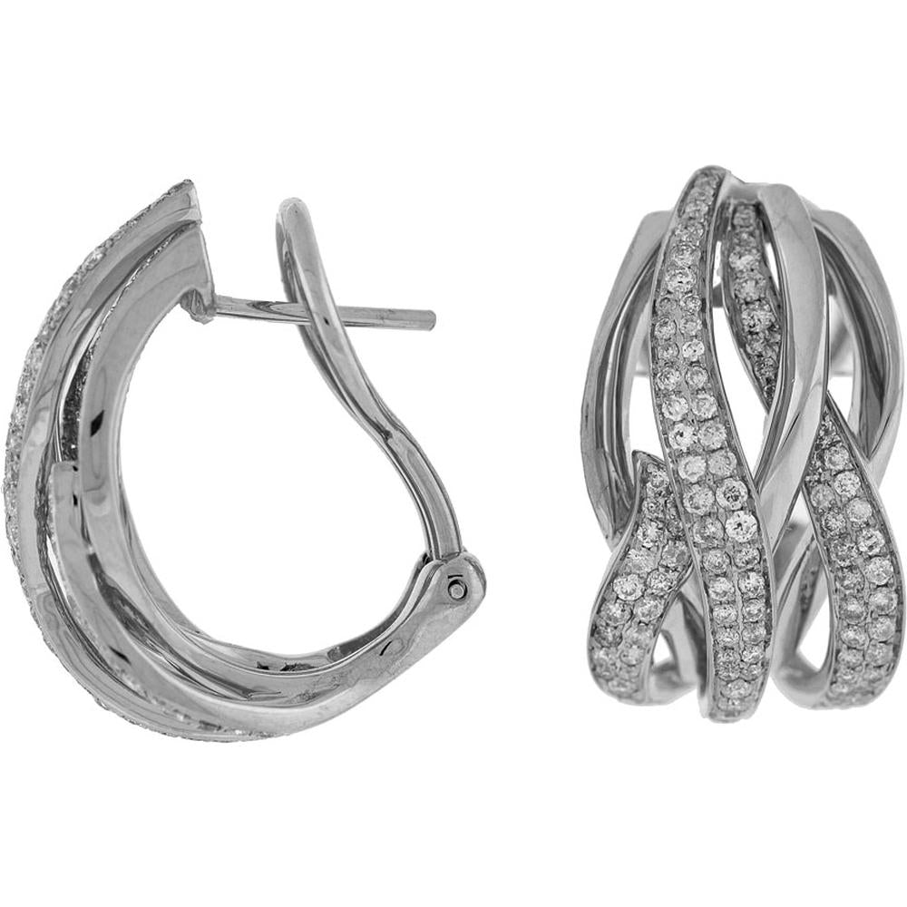 Royal 14K White Gold Diamond Earrings - 1.45 Carat Magnificence