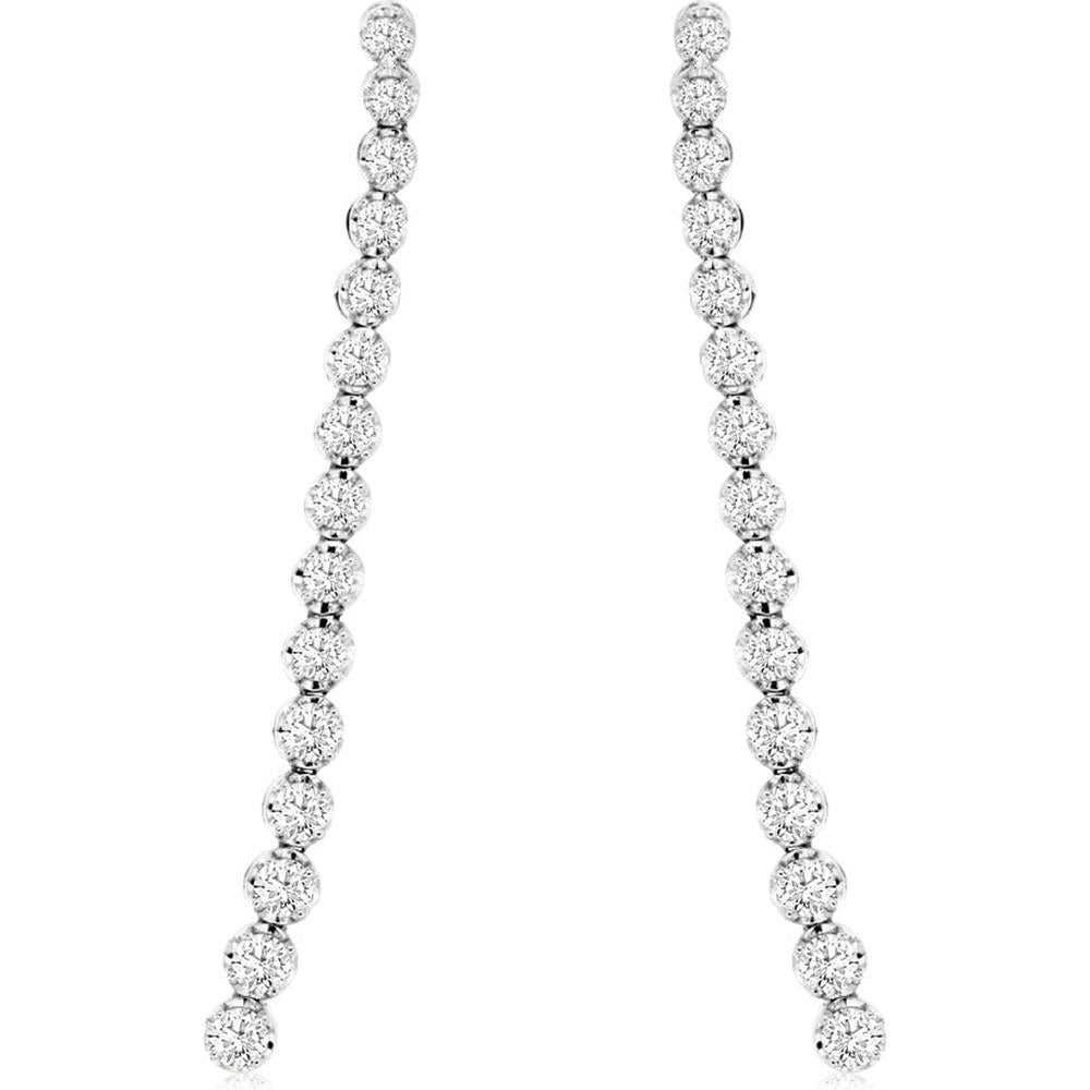 Royal 14K White Gold Diamond Earrings - 1.65 Carat Total Weight