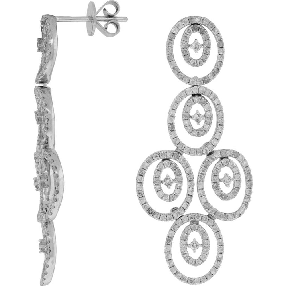Royal 14K White Gold Diamond Earrings - 2.33 Carat Round Diamond Magnificence