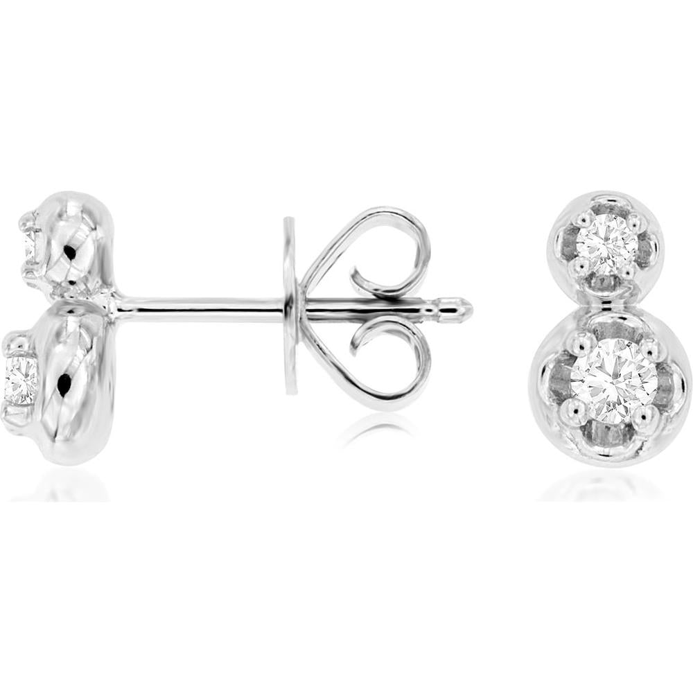 Royal 14K White Gold Diamond Earrings - Elegant Allure