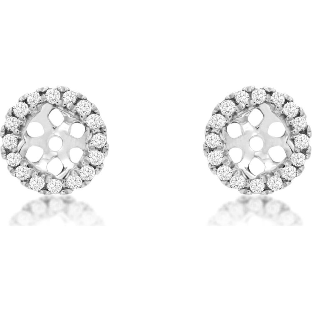 Royal 14K White Gold Diamond Earrings Jackets - 0.13 Carat Total Diamond Weight